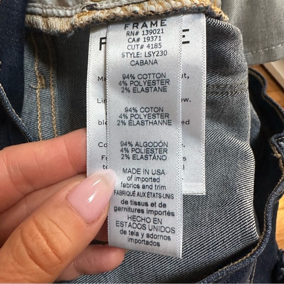 Frame Le Sylvie Slender Straight Jeans Cabana Dark Wash Size 27 - Picture 16 of 16